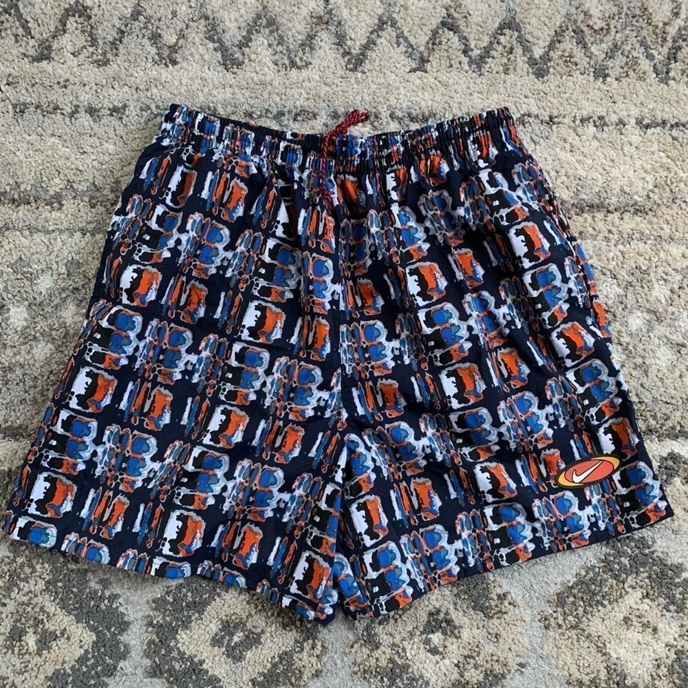 Vintage Nike Dye Pattern Swim Trunks Medium